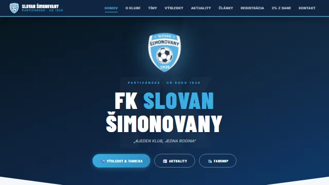 FK Slovan Šimonovany homepage